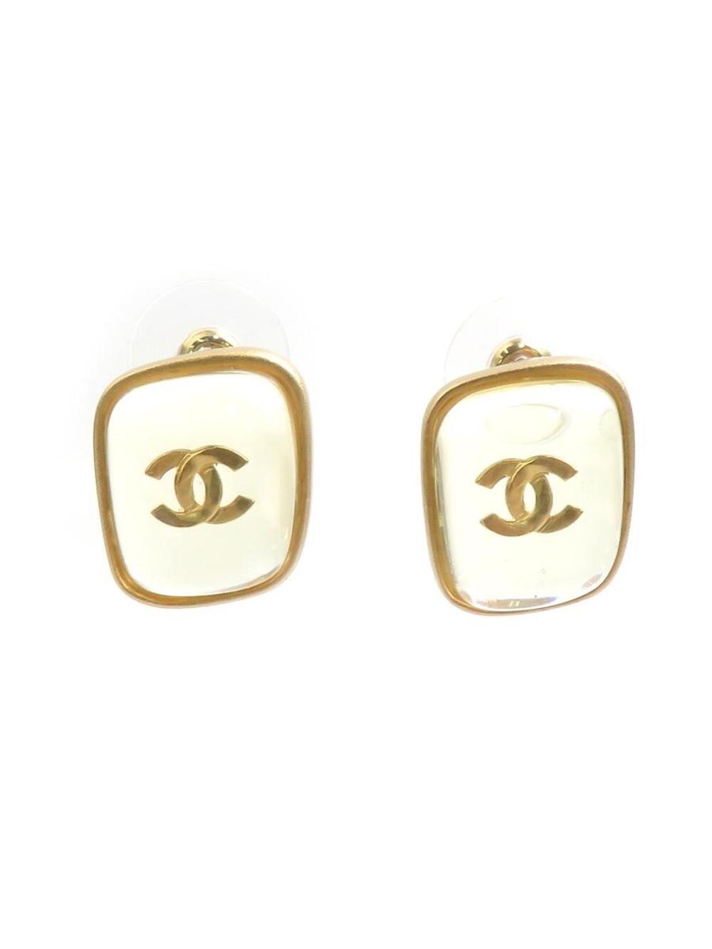 Auth Chanel Cc Logo Pierce Earrings #368689C49B